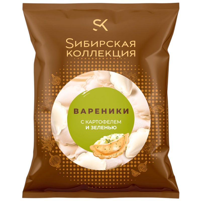 Изображение товара Вареники Sибирская Коллекция с картофелем и зеленью 500г замороженные