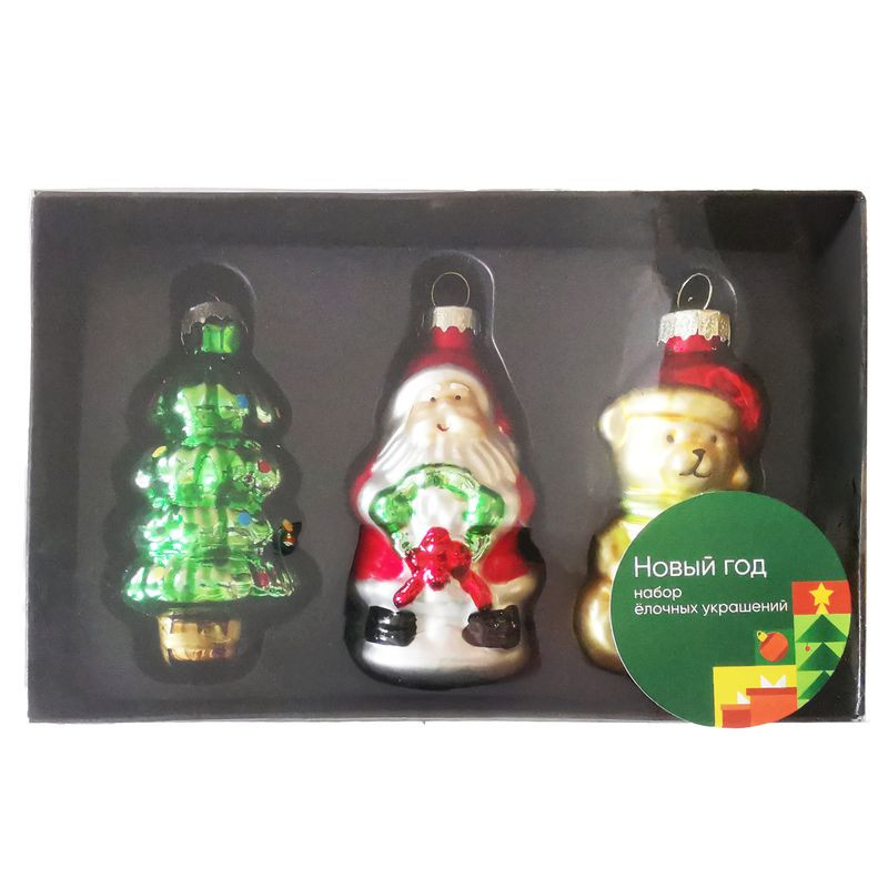 Изображение товара Набор ёлочных украшений от бренда Маркет из стекла