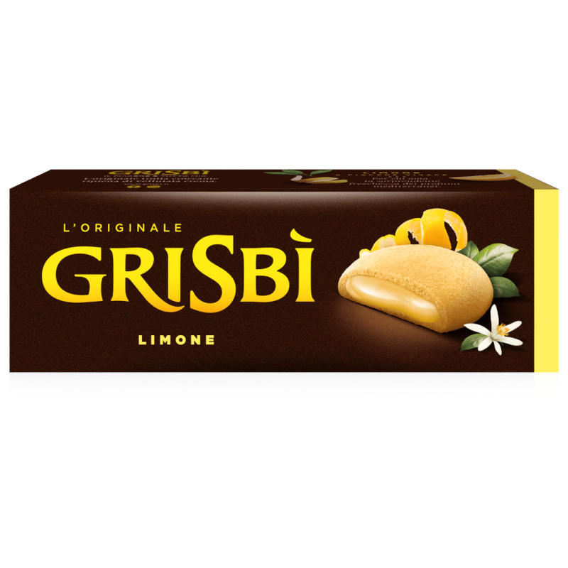 Изображение товара Печенье Grisbi с лимонной начинкой, 135г — вкусное итальянское лакомство для всей семьи