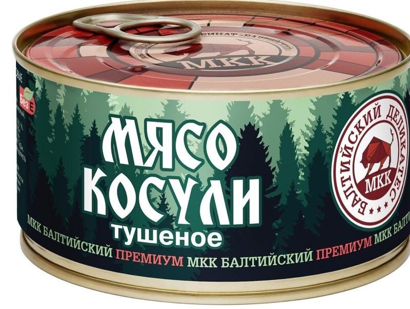 Изображение товара Мясо косули тушёное Балтийский Деликатес 325г натуральный продукт вкусно и полезно