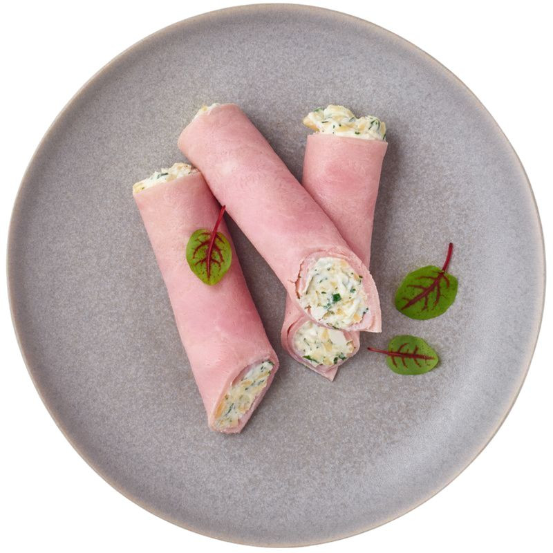 Изображение товара Рулетики пикантные из ветчины Перекрёсток Select 150г вкусная закуска