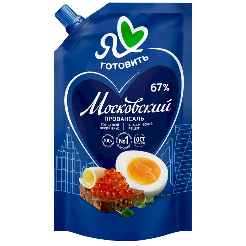 Изображение товара Майонез Я люблю готовить Московский Провансаль классический 67% 390мл