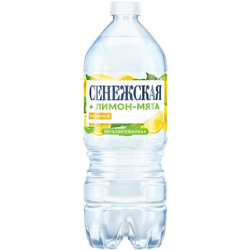 Изображение товара Безалкогольный напиток Сенежская с лимоном и мятой 1л газированный освежающий
