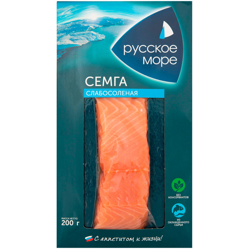Изображение товара Сёмга Русское Море филе-кусок слабосолёная, 200г