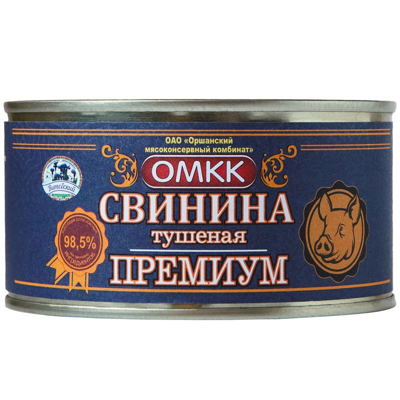 Изображение товара Свинина ОМКК Премиум тушеная 325г высокое качество и натуральный состав