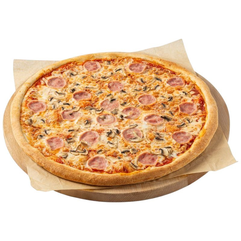 Изображение товара Пицца Ветчина-грибы 950г Много Лосося - качественный замороженный продукт