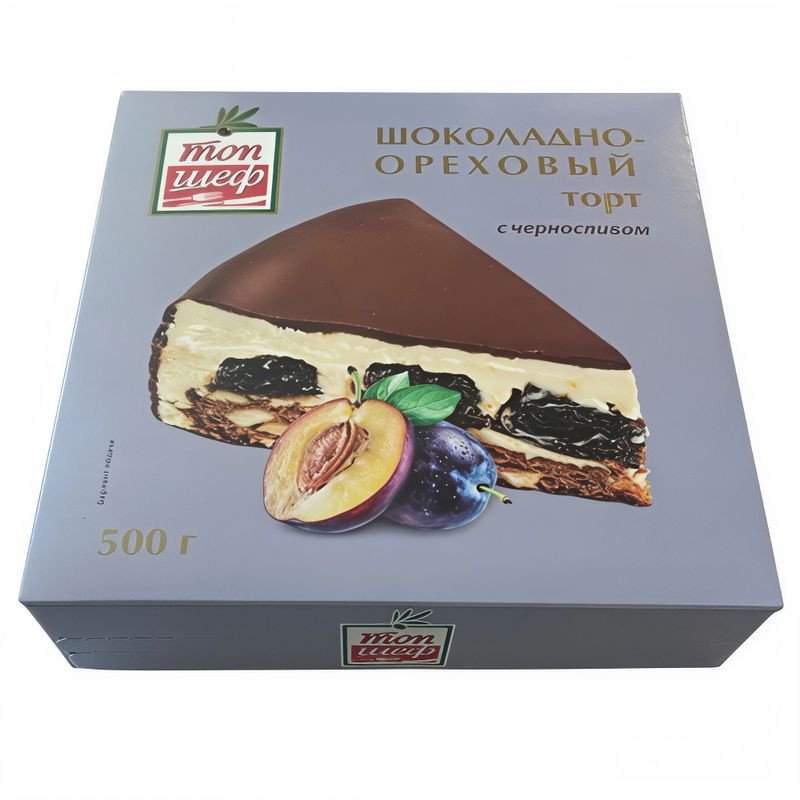 Изображение товара Торт Топ Шеф шоколадно-ореховый с черносливом замороженный 500г