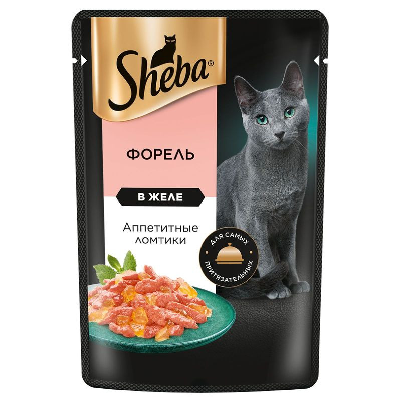 Изображение товара Корм Sheba Ломтики в Желе Форель для взрослых кошек, 75г