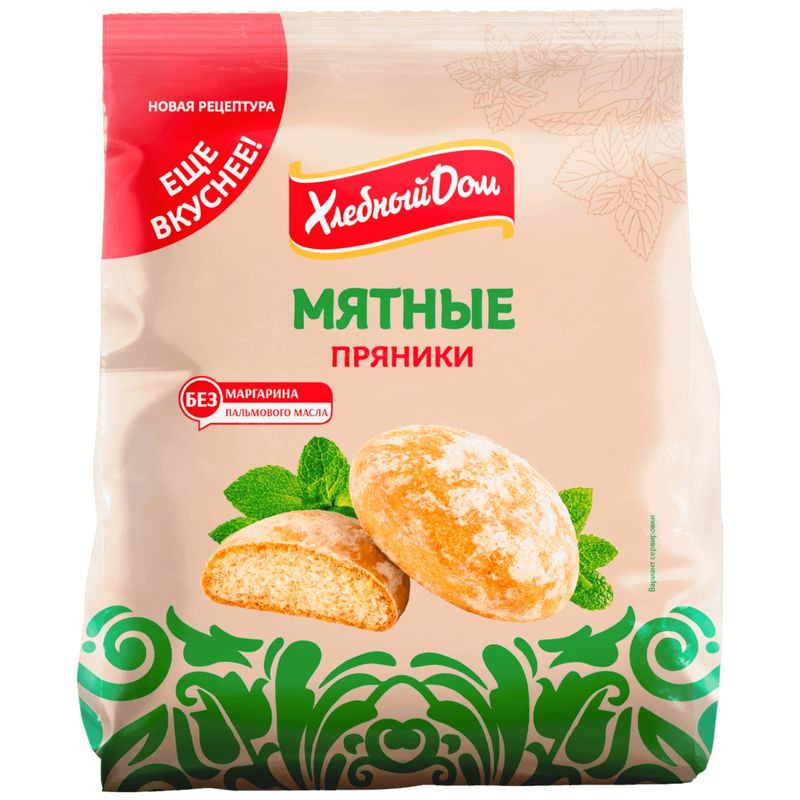 Изображение товара Мятные пряники Хлебный Дом 300 г натуральный вкус освежающая мякоть