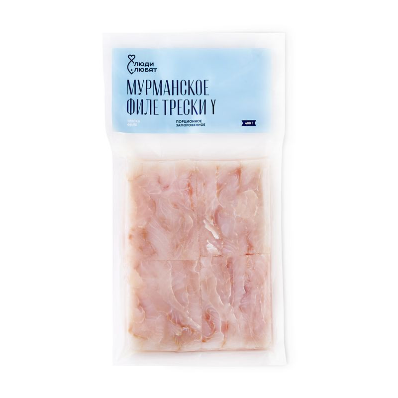 Изображение товара Треска атлантическая филе порционное мороженое Люди Любят 400г