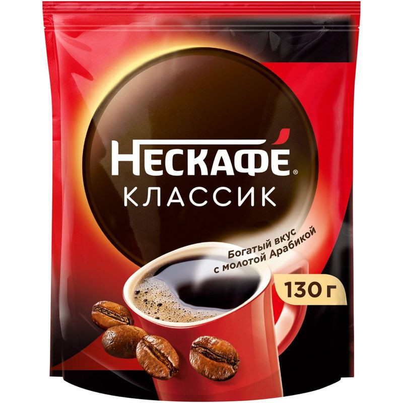 Изображение товара Кофе растворимый Nescafe Classic с добавлением молотого 130г Россия