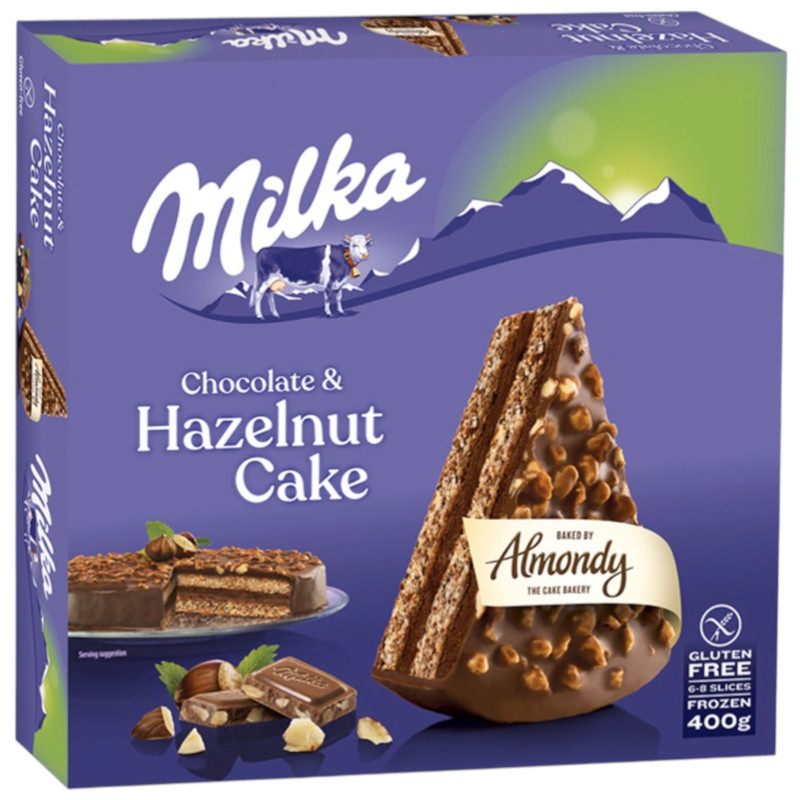 Изображение товара Торт Almondy Milka шоколадный с фундуком замороженный, 400г