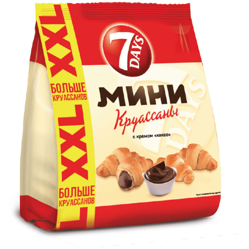 Изображение товара Круассаны 7Days мини с кремом Какао, 335г