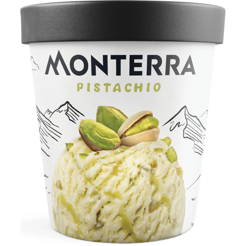 Изображение товара Мороженое пломбир Monterra Pistachio с фисташковым соусом 12% 287г Россия