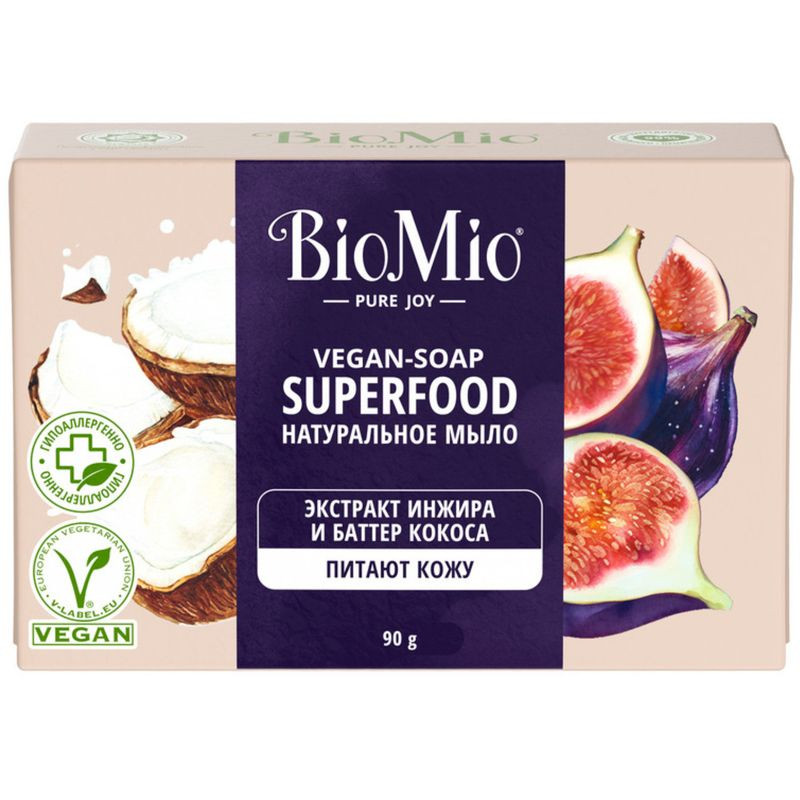Изображение товара Мыло Biomio Bio-Soap Superfood с экстрактом инжира и маслом кокоса 90г