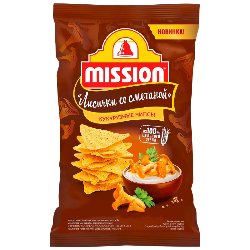 Изображение товара Чипсы Mission Кукурузные со вкусом лисичек со сметаной, 150г