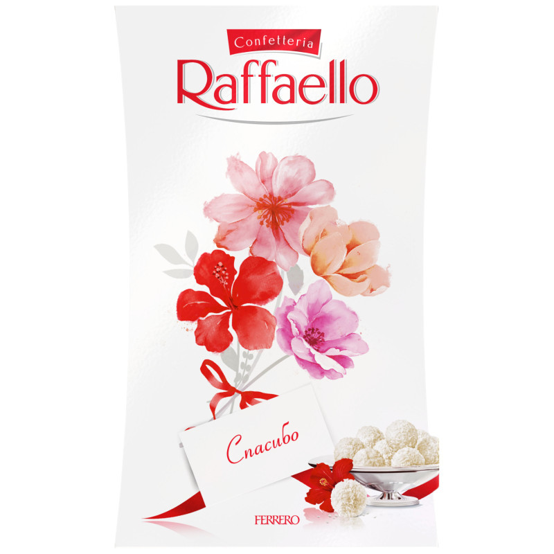 Изображение товара Конфеты Raffaello с цельным миндалём в кокосовой обсыпке в ассортименте, 70г