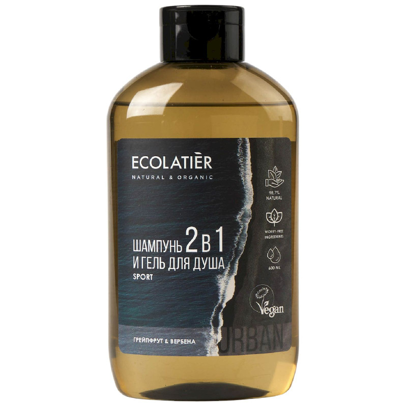 Изображение товара Гель-шампунь для душа Ecolatier 2в1 Грейпфрут-Вербена мужской 600мл