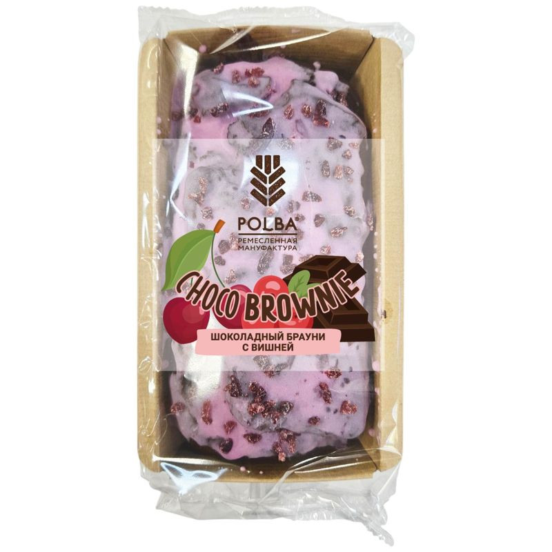 Изображение товара Кекс Polba Шоколадный Брауни с Вишней, 300г