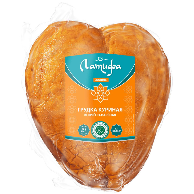 Изображение товара Грудка из мяса кур Латифа копчено-вареный 200 г вкусный и полезный мясной продукт