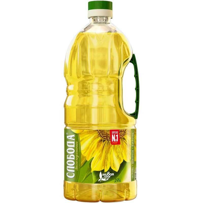 Изображение товара Масло подсолнечное Слобода рафинированное дезодорированное 2.7л с добавлением оливкового масла