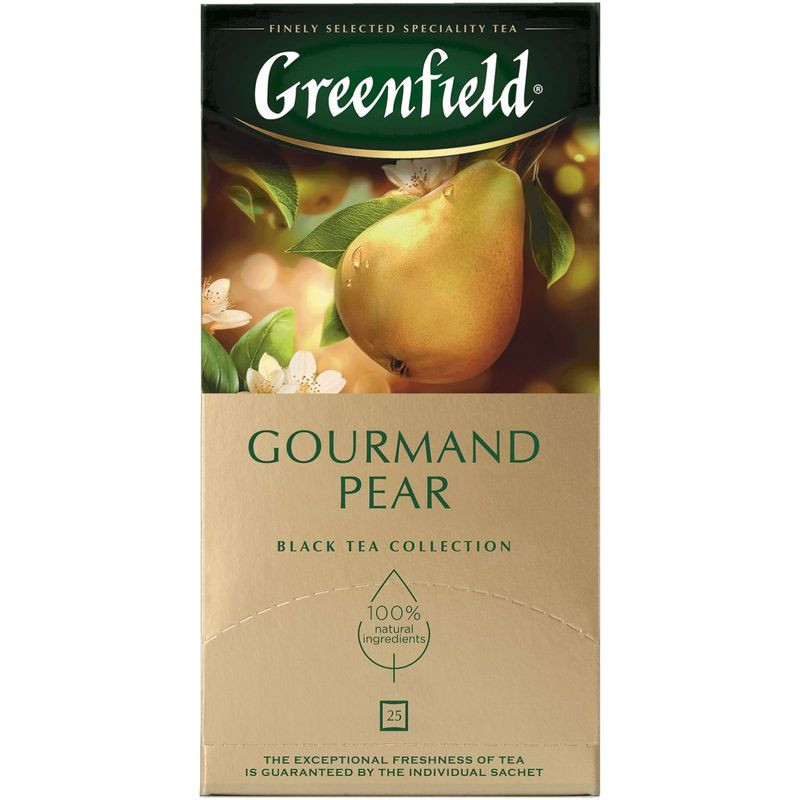 Изображение товара Чай Greenfield Gourmet Pear черный с ароматом груши и базилика 25х1.5 г