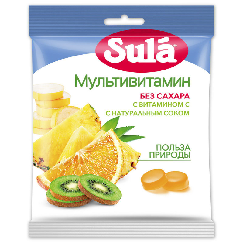 Изображение товара Карамель Sula мультивитамин без сахара, 60г