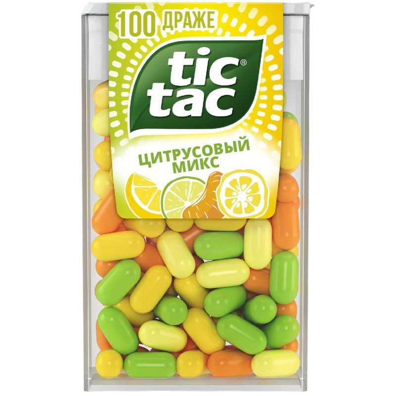 Изображение товара Драже Tic Tac со вкусом цитрусов 49 г - фруктовые конфеты с ярким вкусом