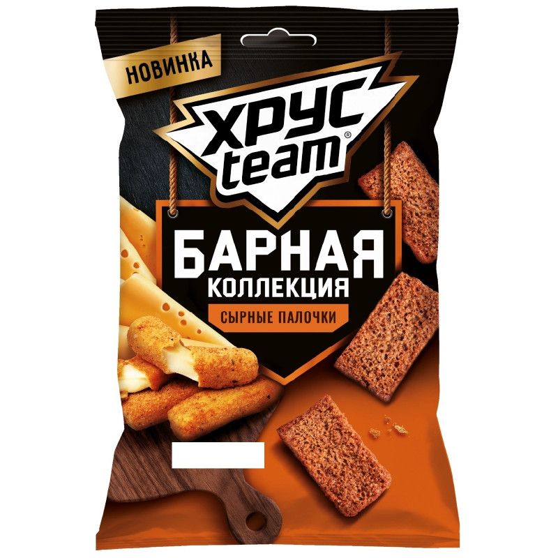 Изображение товара Сухарики Хрустеам Барная коллекция хрустящие со вкусом Сырные палочки, 70г