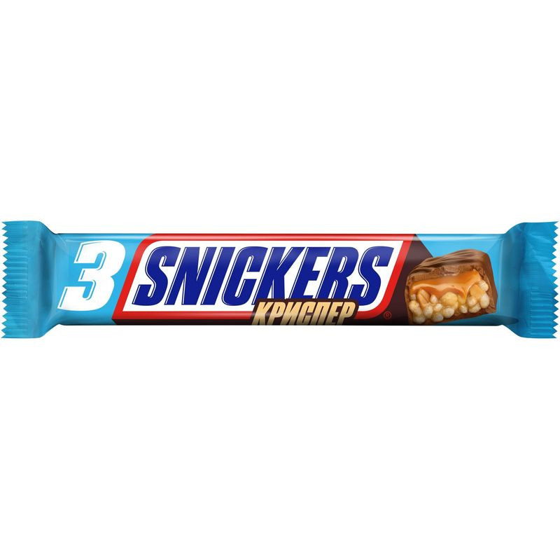 Изображение товара Батончик Snickers Криспер шоколадный с карамелью и арахисом 60г