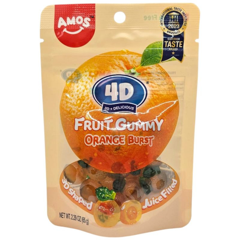 Изображение товара Мармелад Amos 4D жевательный с вкусом апельсина 65г