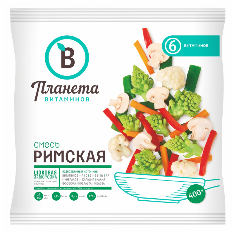 Изображение товара Смесь Планета Витаминов Римская овощная быстрозамороженная, 400г