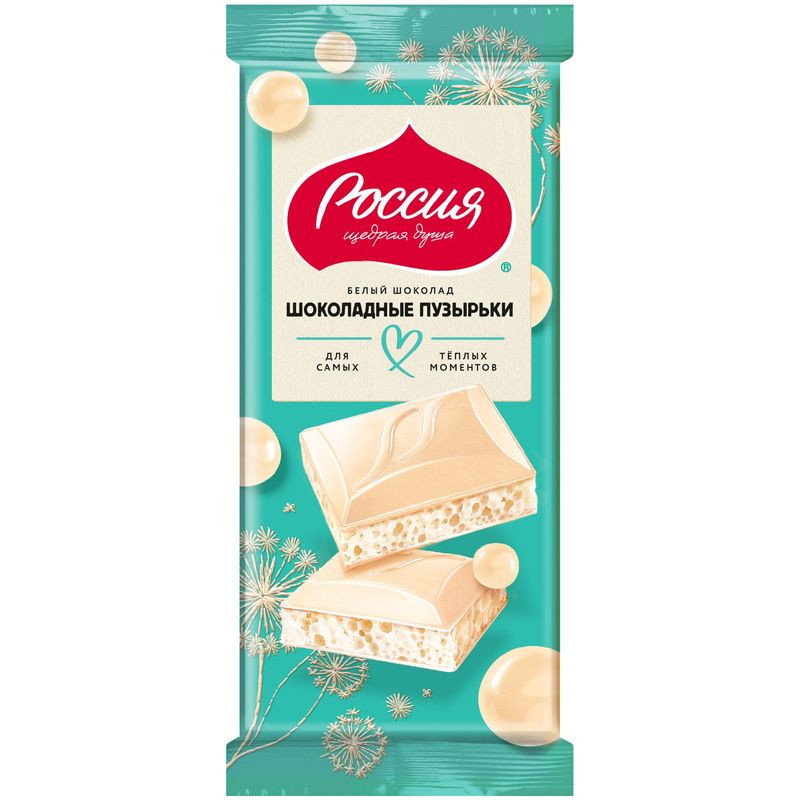 Изображение товара Белый шоколад Россия - Щедрая Душа! пористый, 70г