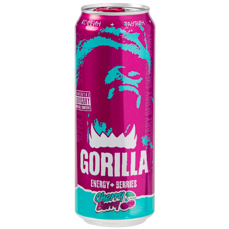 Изображение товара Напиток Gorilla Cherry Berry безалкогольный газированный, 450мл