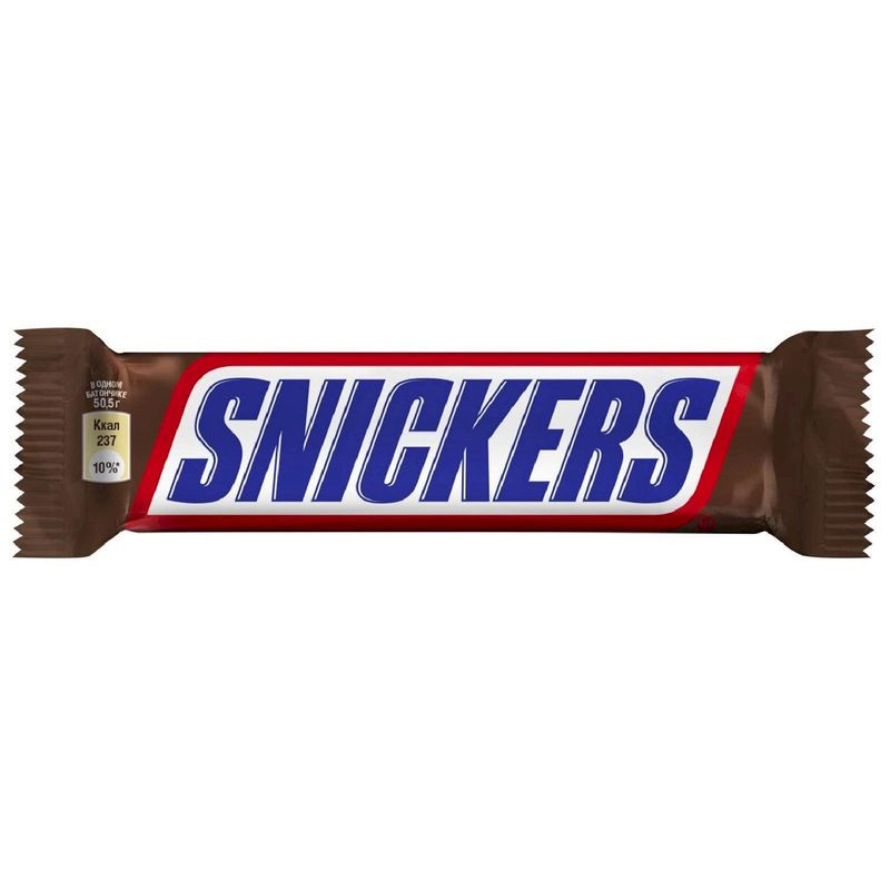 Изображение товара Батончик Snickers шоколадный карамель-арахис-нуга 50.5г классический перекус