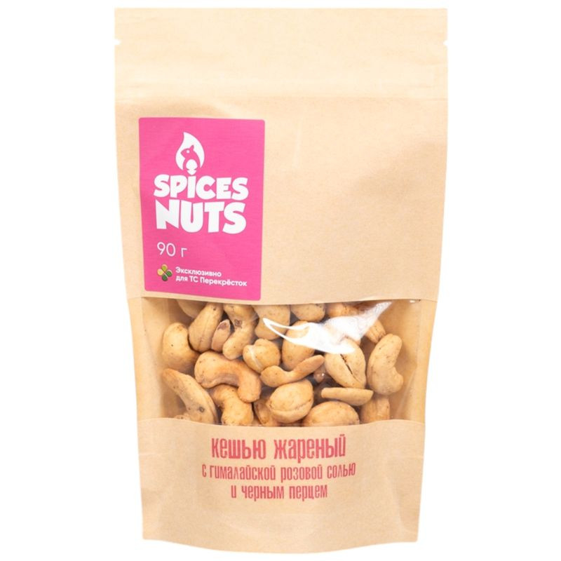 Изображение товара Кешью Spices Nuts жареный с гималайской солью и черным перцем, 90 г