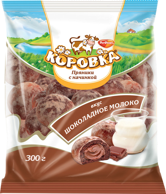 Изображение товара Пряники Коровка с начинкой шоколадное молоко, 300г