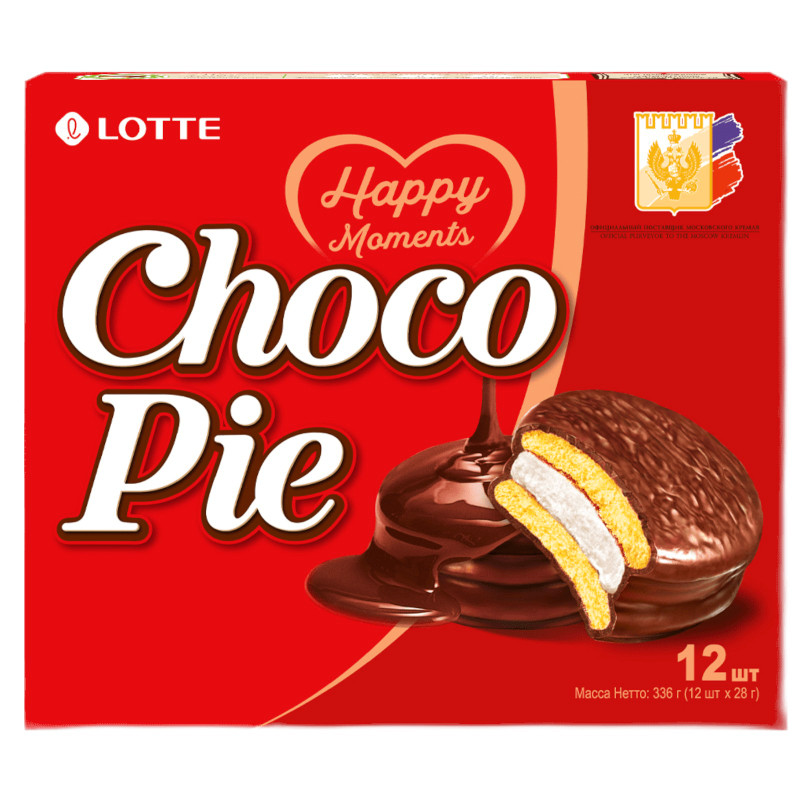 Изображение товара Печенье Lotte Choco Pie прослоёное глазированное, 336г