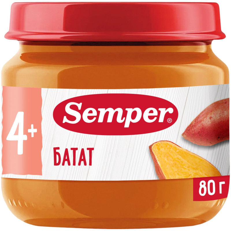Изображение товара Пюре овощное Semper Батат с 4 месяцев, 80г