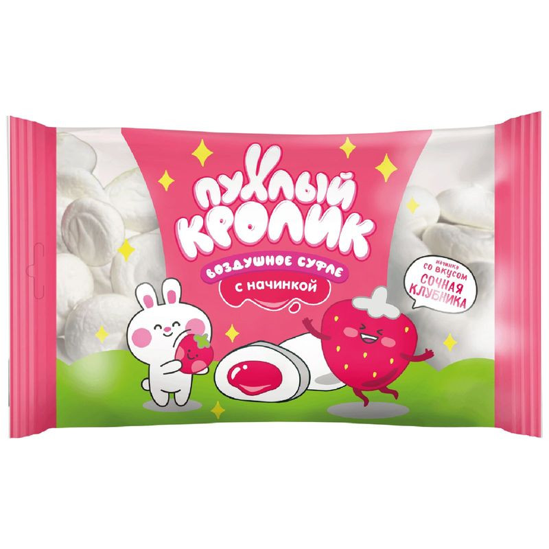 Изображение товара Воздушное суфле Пухлый Кролик с клубничной начинкой 85г