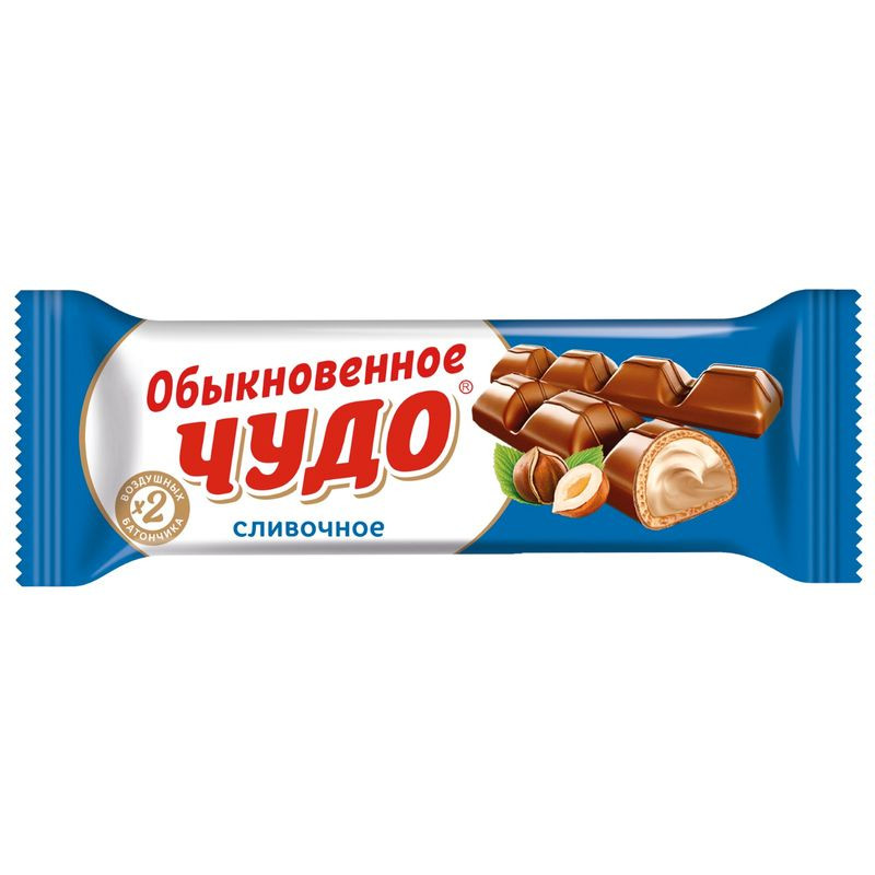 Изображение товара Конфеты вафельные Славянка Обыкновенное чудо сливочные 55г, шоколад, орехи, сливки