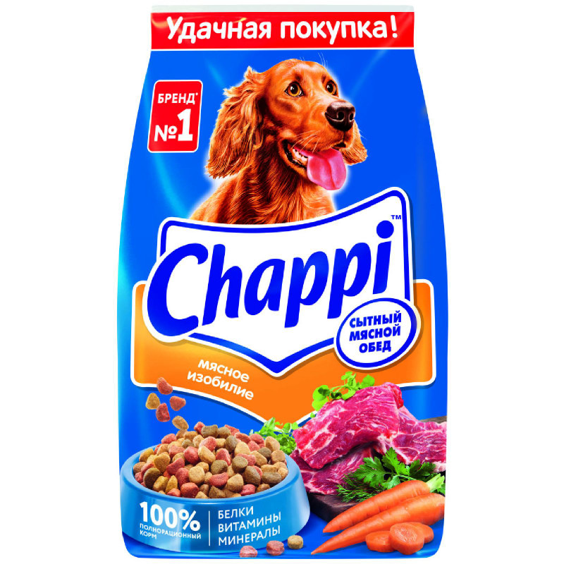Изображение товара Сухой корм Chappi полнорационный для собак сытный мясной обед мясное изобилие, 2.5кг