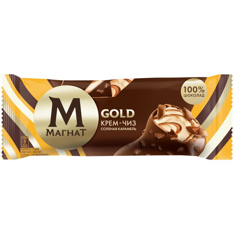 Изображение товара Мороженое Магнат Gold Эскимо Крем-чиз и Соленая Карамель 65г