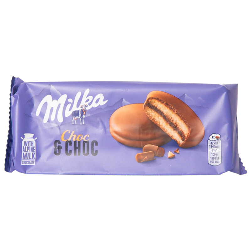 Изображение товара Печенье Milka Choc & Choc бисквитное, 150г