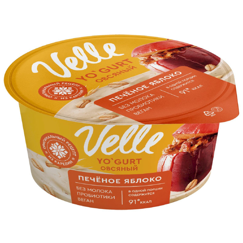 Изображение товара Продукт овсяный Velle Печеное яблоко ферментированный, 130г