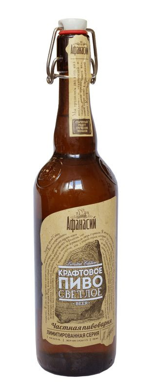Изображение товара Пиво Афанасий Крафтовое светлое 4.5% 750мл