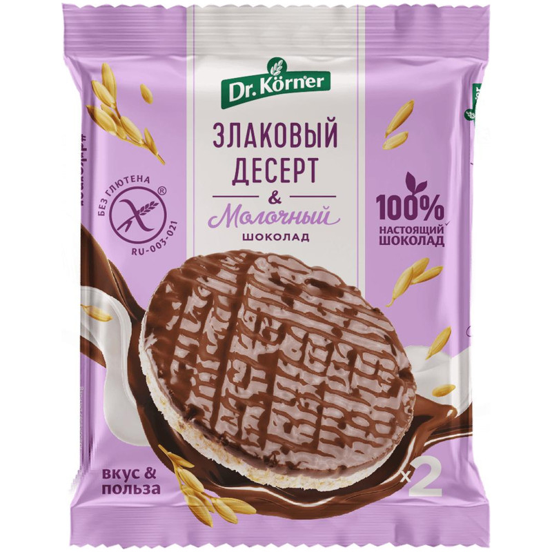 Изображение товара Десерт злаковый Dr.Korner Молочный шоколад, 34г