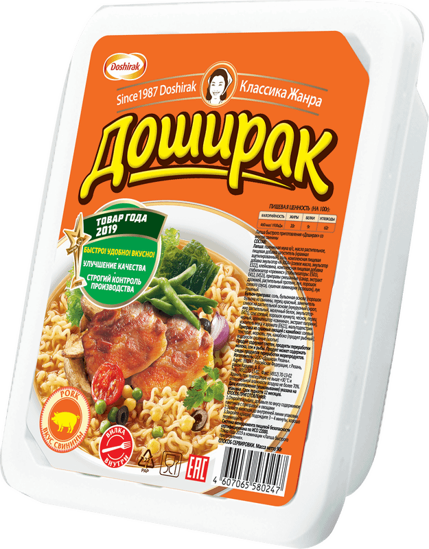 Изображение товара Лапша Доширак быстрого приготовления со вкусом свинины, 90г