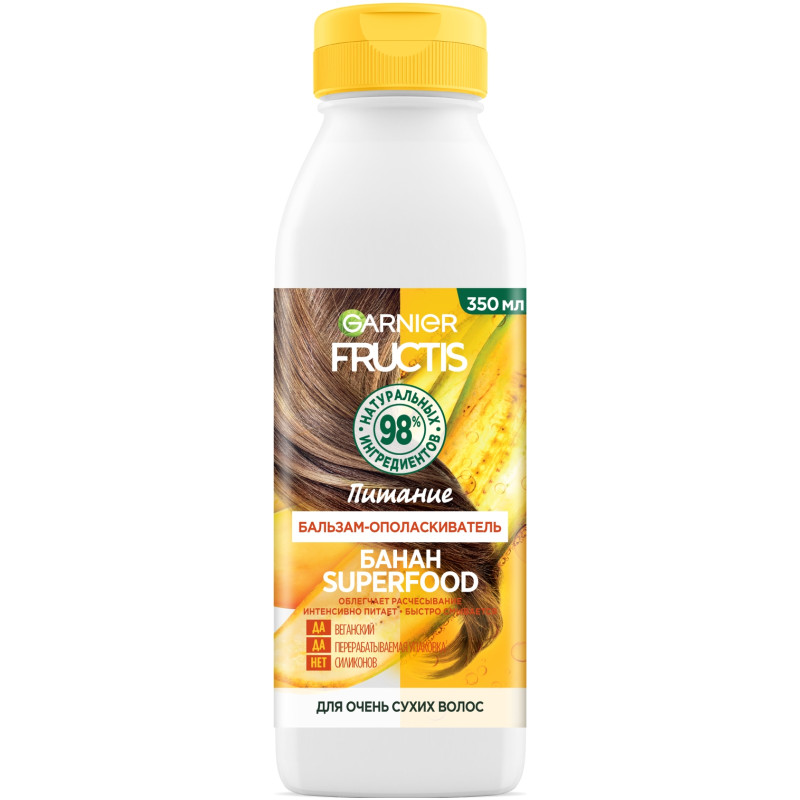 Изображение товара Бальзам-ополаскиватель Garnier Fructis SuperFood питание банан 350мл