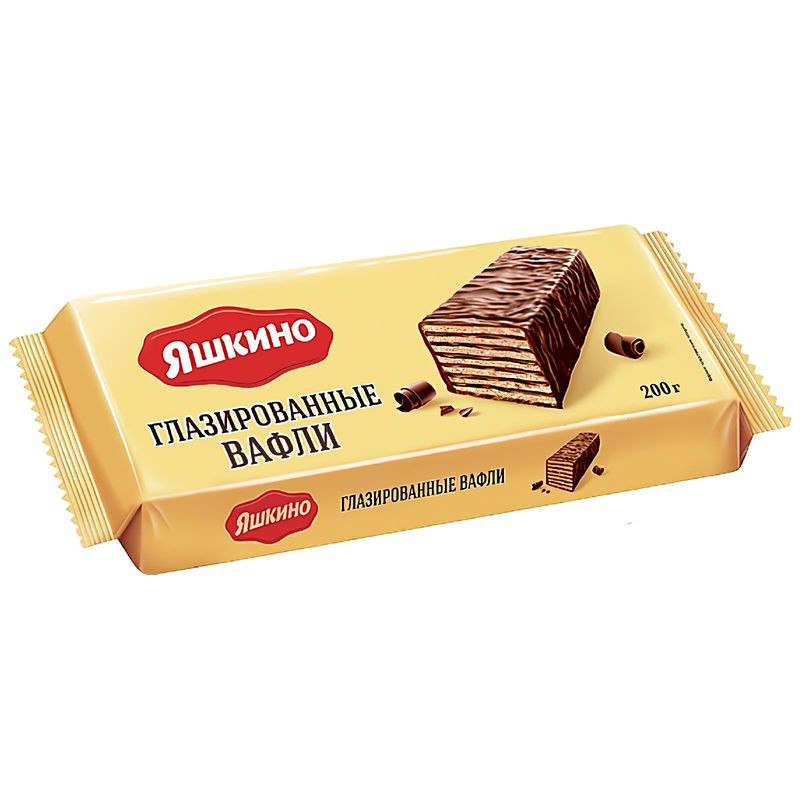 Изображение товара Вафли Яшкино в шоколадной глазури 200г
